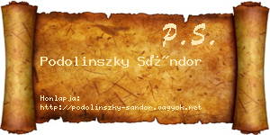 Podolinszky Sándor névjegykártya