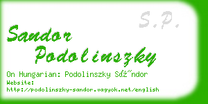 sandor podolinszky business card